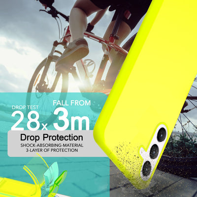 NALIA Neon Silikonhülle für Samsung Galaxy S24 Plus – Soft-Touch & Signal-Neon – NEONSHOCK (Matte Schutzhülle) – Marke aus Berlin Gelb NALIA Neon Hülle