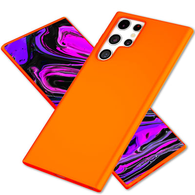 NALIA Neon Silikonhülle für Samsung Galaxy S24 Ultra – Soft-Touch & Signal-Neon – NEONSHOCK (Matte Schutzhülle) – Marke aus Berlin Orange NALIA Neon Hülle