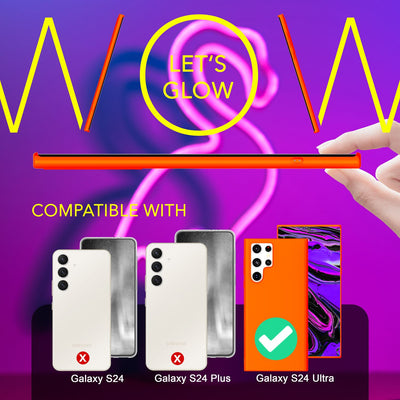 NALIA Neon Silikonhülle für Samsung Galaxy S24 Ultra – Soft-Touch & Signal-Neon – NEONSHOCK (Matte Schutzhülle) – Marke aus Berlin Orange NALIA Neon Hülle