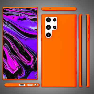 NALIA Neon Silikonhülle für Samsung Galaxy S24 Ultra – Soft-Touch & Signal-Neon – NEONSHOCK (Matte Schutzhülle) – Marke aus Berlin Orange NALIA Neon Hülle