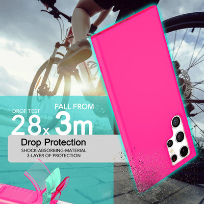 NALIA Neon Silikonhülle für Samsung Galaxy S24 Ultra – Soft-Touch & Signal-Neon – NEONSHOCK (Matte Schutzhülle) – Marke aus Berlin Pink NALIA Neon Hülle