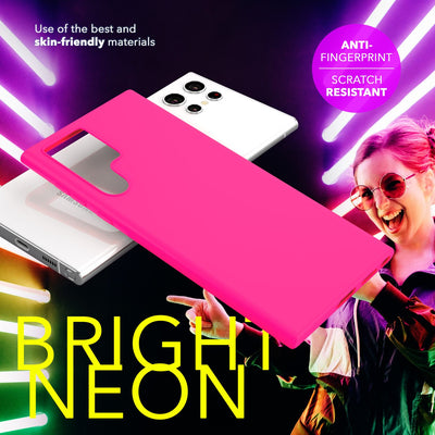 NALIA Neon Silikonhülle für Samsung Galaxy S24 Ultra – Soft-Touch & Signal-Neon – NEONSHOCK (Matte Schutzhülle) – Marke aus Berlin Pink NALIA Neon Hülle
