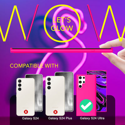 NALIA Neon Silikonhülle für Samsung Galaxy S24 Ultra – Soft-Touch & Signal-Neon – NEONSHOCK (Matte Schutzhülle) – Marke aus Berlin Pink NALIA Neon Hülle