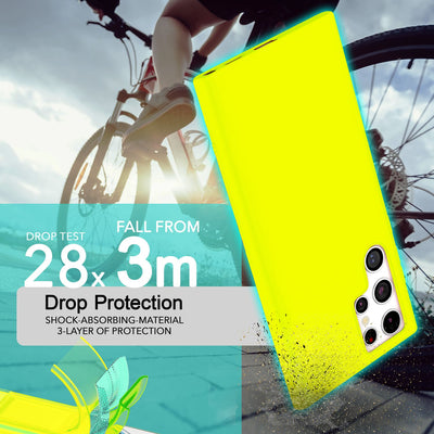 NALIA Neon Silikonhülle für Samsung Galaxy S24 Ultra – Soft-Touch & Signal-Neon – NEONSHOCK (Matte Schutzhülle) – Marke aus Berlin Gelb NALIA Neon Hülle