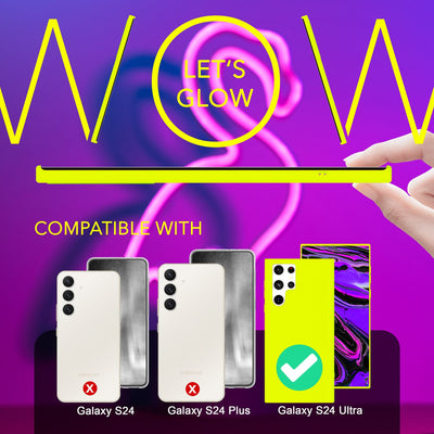 NALIA Neon Silikonhülle für Samsung Galaxy S24 Ultra – Soft-Touch & Signal-Neon – NEONSHOCK (Matte Schutzhülle) – Marke aus Berlin Gelb NALIA Neon Hülle