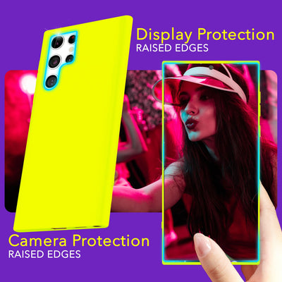 NALIA Neon Silikonhülle für Samsung Galaxy S24 Ultra – Soft-Touch & Signal-Neon – NEONSHOCK (Matte Schutzhülle) – Marke aus Berlin Gelb NALIA Neon Hülle