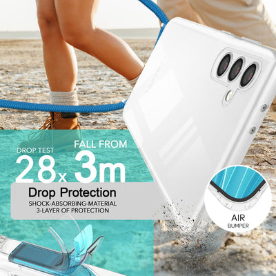NALIA Handykette für Samsung Galaxy S24 – Transparentes Hybrid-Case & Band – HANGIT PRO (Anti-Gelb Rückseite & Verstellbar) – Marke aus Berlin Blau NALIA Transparente Hülle
