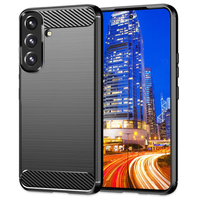 NALIA Silikonhülle für Samsung Galaxy S24 Plus – Rutschfest & Matt – VORTEX (Gebürstete Optik & Carbon Design) – Marke aus Berlin Default Title NALIA Protective Hülle
