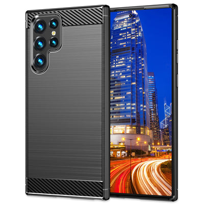 NALIA Silikonhülle für Samsung Galaxy S24 Ultra – Rutschfest & Matt – VORTEX (Gebürstete Optik & Carbon Design) – Marke aus Berlin Default Title NALIA Protective Hülle
