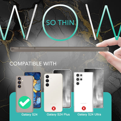 NALIA Ultra Slim Hardcase für Samsung Galaxy S24 – Matt & 0.3mm Dünn – PHANTOM (Dünnes Cover & Kamera-Vollschutz) – Marke aus Berlin Taupe Transparent NALIA SlimFit Hülle