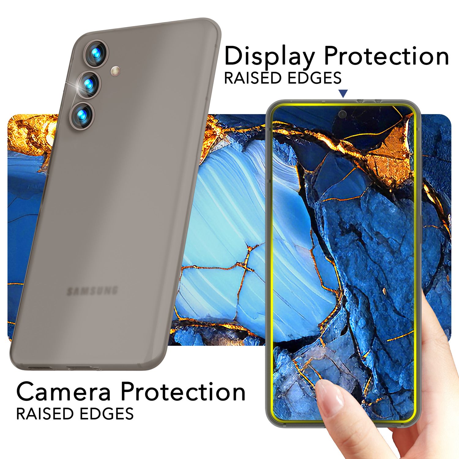 Nalia Smartphone-Hülle Samsung Galaxy S24 Ultra, Klare 360 Grad Hülle /  Hybrid Case / Fallschutz Rahmen / Rundumschutz