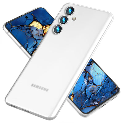 NALIA Ultra Slim Hardcase für Samsung Galaxy S24 – Matt & 0.3mm Dünn – PHANTOM (Dünnes Cover & Kamera-Vollschutz) – Marke aus Berlin Weiß Transparent NALIA SlimFit Hülle