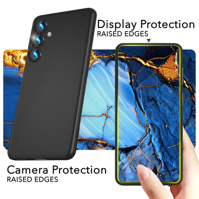 NALIA Ultra Slim Hardcase für Samsung Galaxy S24 – Matt & 0.3mm Dünn – PHANTOM (Dünnes Cover & Kamera-Vollschutz) – Marke aus Berlin Schwarz Opak NALIA SlimFit Hülle