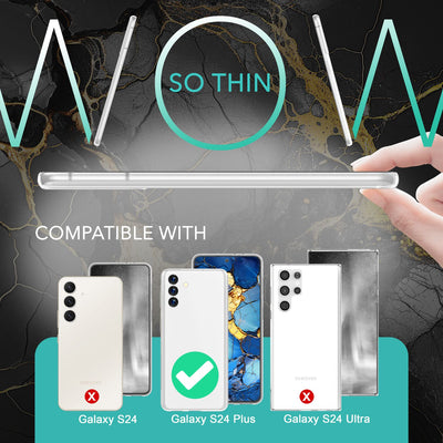 NALIA Ultra Slim Hardcase für Samsung Galaxy S24 Plus – Matt & 0.3mm Dünn – PHANTOM (Dünnes Cover & Kamera-Vollschutz) – Marke aus Berlin Weiß Transparent NALIA SlimFit Hülle