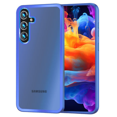NALIA Matte Handyhülle für Samsung Galaxy S24 – Stoßfester Silikon-Rahmen & Semi-Transparent – FUZION (Anti-Fingerprint Case) – Marke aus Berlin Hellblau NALIA Protective Hülle