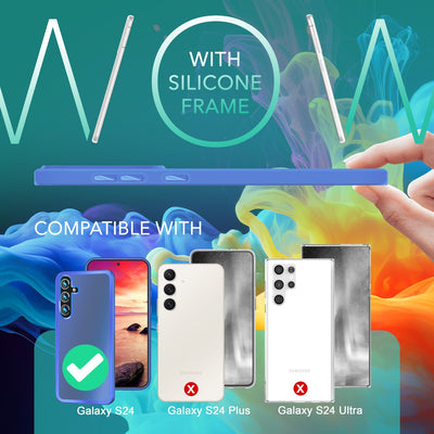 NALIA Matte Handyhülle für Samsung Galaxy S24 – Stoßfester Silikon-Rahmen & Semi-Transparent – FUZION (Anti-Fingerprint Case) – Marke aus Berlin Hellblau NALIA Protective Hülle