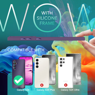 NALIA Matte Handyhülle für Samsung Galaxy S24 – Stoßfester Silikon-Rahmen & Semi-Transparent – FUZION (Anti-Fingerprint Case) – Marke aus Berlin Lila NALIA Protective Hülle