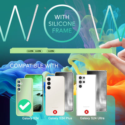 NALIA Matte Handyhülle für Samsung Galaxy S24 – Stoßfester Silikon-Rahmen & Semi-Transparent – FUZION (Anti-Fingerprint Case) – Marke aus Berlin Mint-Grün NALIA Protective Hülle