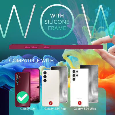 NALIA Matte Handyhülle für Samsung Galaxy S24 – Stoßfester Silikon-Rahmen & Semi-Transparent – FUZION (Anti-Fingerprint Case) – Marke aus Berlin Rot NALIA Protective Hülle