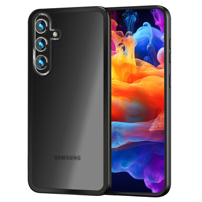 NALIA Matte Handyhülle für Samsung Galaxy S24 – Stoßfester Silikon-Rahmen & Semi-Transparent – FUZION (Anti-Fingerprint Case) – Marke aus Berlin Schwarz NALIA Protective Hülle