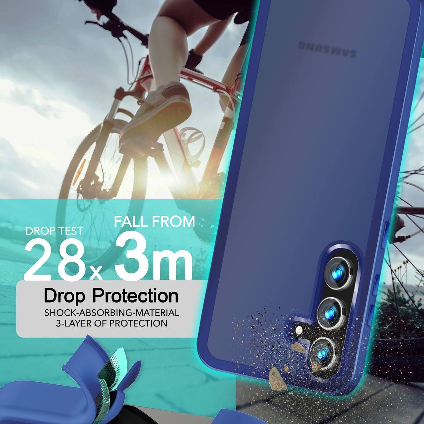 NALIA Matte Hybrid Schutzhülle für Samsung Galaxy S24 Plus Hülle, Semi-Transparente Harte Rückseite & Fallschutz-Rahmen