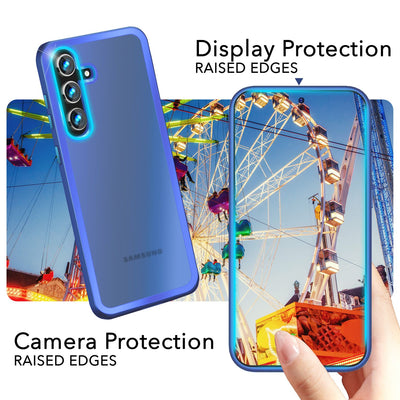 NALIA Matte Handyhülle für Samsung Galaxy S24 Plus – Stoßfester Silikon-Rahmen & Semi-Transparent – FUZION (Anti-Fingerprint Case) – Marke aus Berlin Hellblau NALIA Protective Hülle