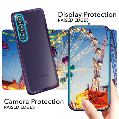 NALIA Matte Handyhülle für Samsung Galaxy S24 Plus – Stoßfester Silikon-Rahmen & Semi-Transparent – FUZION (Anti-Fingerprint Case) – Marke aus Berlin Lila NALIA Protective Hülle