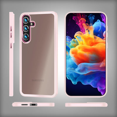 NALIA Matte Handyhülle für Samsung Galaxy S24 Plus – Stoßfester Silikon-Rahmen & Semi-Transparent – FUZION (Anti-Fingerprint Case) – Marke aus Berlin Rosa NALIA Protective Hülle
