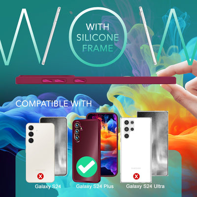 NALIA Matte Handyhülle für Samsung Galaxy S24 Plus – Stoßfester Silikon-Rahmen & Semi-Transparent – FUZION (Anti-Fingerprint Case) – Marke aus Berlin Rot NALIA Protective Hülle