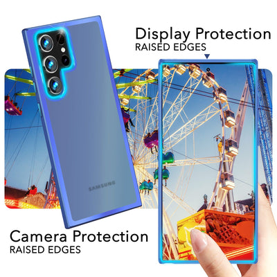 NALIA Matte Handyhülle für Samsung Galaxy S24 Ultra – Stoßfester Silikon-Rahmen & Semi-Transparent – FUZION (Anti-Fingerprint Case) – Marke aus Berlin Hellblau NALIA Protective Hülle