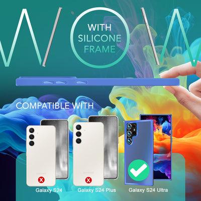 NALIA Matte Handyhülle für Samsung Galaxy S24 Ultra – Stoßfester Silikon-Rahmen & Semi-Transparent – FUZION (Anti-Fingerprint Case) – Marke aus Berlin Hellblau NALIA Protective Hülle