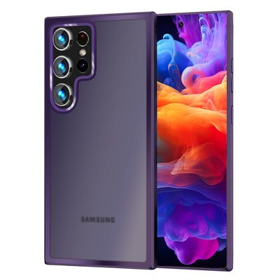 NALIA Matte Handyhülle für Samsung Galaxy S24 Ultra – Stoßfester Silikon-Rahmen & Semi-Transparent – FUZION (Anti-Fingerprint Case) – Marke aus Berlin Lila NALIA Protective Hülle