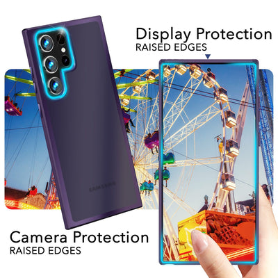 NALIA Matte Handyhülle für Samsung Galaxy S24 Ultra – Stoßfester Silikon-Rahmen & Semi-Transparent – FUZION (Anti-Fingerprint Case) – Marke aus Berlin Lila NALIA Protective Hülle
