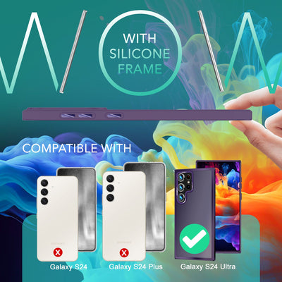 NALIA Matte Handyhülle für Samsung Galaxy S24 Ultra – Stoßfester Silikon-Rahmen & Semi-Transparent – FUZION (Anti-Fingerprint Case) – Marke aus Berlin Lila NALIA Protective Hülle