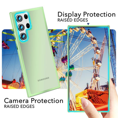 NALIA Matte Handyhülle für Samsung Galaxy S24 Ultra – Stoßfester Silikon-Rahmen & Semi-Transparent – FUZION (Anti-Fingerprint Case) – Marke aus Berlin Mint-Grün NALIA Protective Hülle