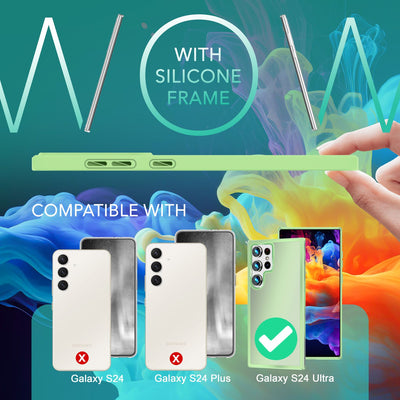 NALIA Matte Handyhülle für Samsung Galaxy S24 Ultra – Stoßfester Silikon-Rahmen & Semi-Transparent – FUZION (Anti-Fingerprint Case) – Marke aus Berlin Mint-Grün NALIA Protective Hülle