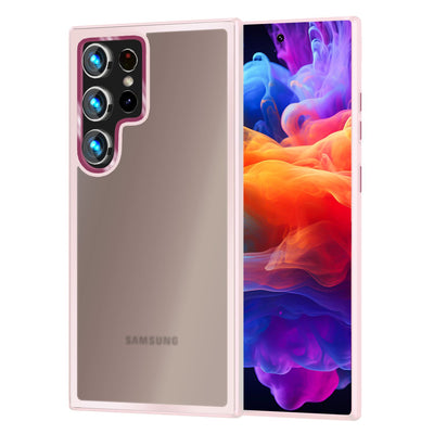 NALIA Matte Handyhülle für Samsung Galaxy S24 Ultra – Stoßfester Silikon-Rahmen & Semi-Transparent – FUZION (Anti-Fingerprint Case) – Marke aus Berlin Rosa NALIA Protective Hülle