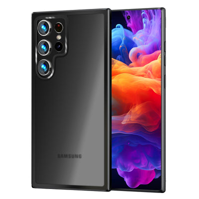 NALIA Matte Handyhülle für Samsung Galaxy S24 Ultra – Stoßfester Silikon-Rahmen & Semi-Transparent – FUZION (Anti-Fingerprint Case) – Marke aus Berlin Schwarz NALIA Protective Hülle