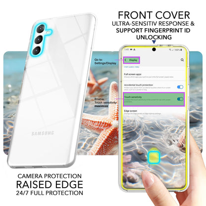 NALIA Klare 360-Grad Schutzhülle für Samsung Galaxy S24 Hülle, Transparenter Rundum-Schutz, Durchsichtig & Anti-Gelb