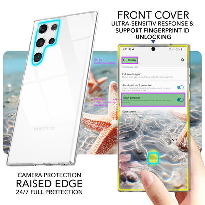 NALIA Klare 360-Grad Schutzhülle für Samsung Galaxy S24 Ultra Hülle, Transparenter Rundum-Schutz, Durchsichtig Anti-Gelb