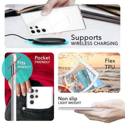 NALIA Klare 360-Grad Schutzhülle für Samsung Galaxy S24 Ultra Hülle, Transparenter Rundum-Schutz, Durchsichtig Anti-Gelb