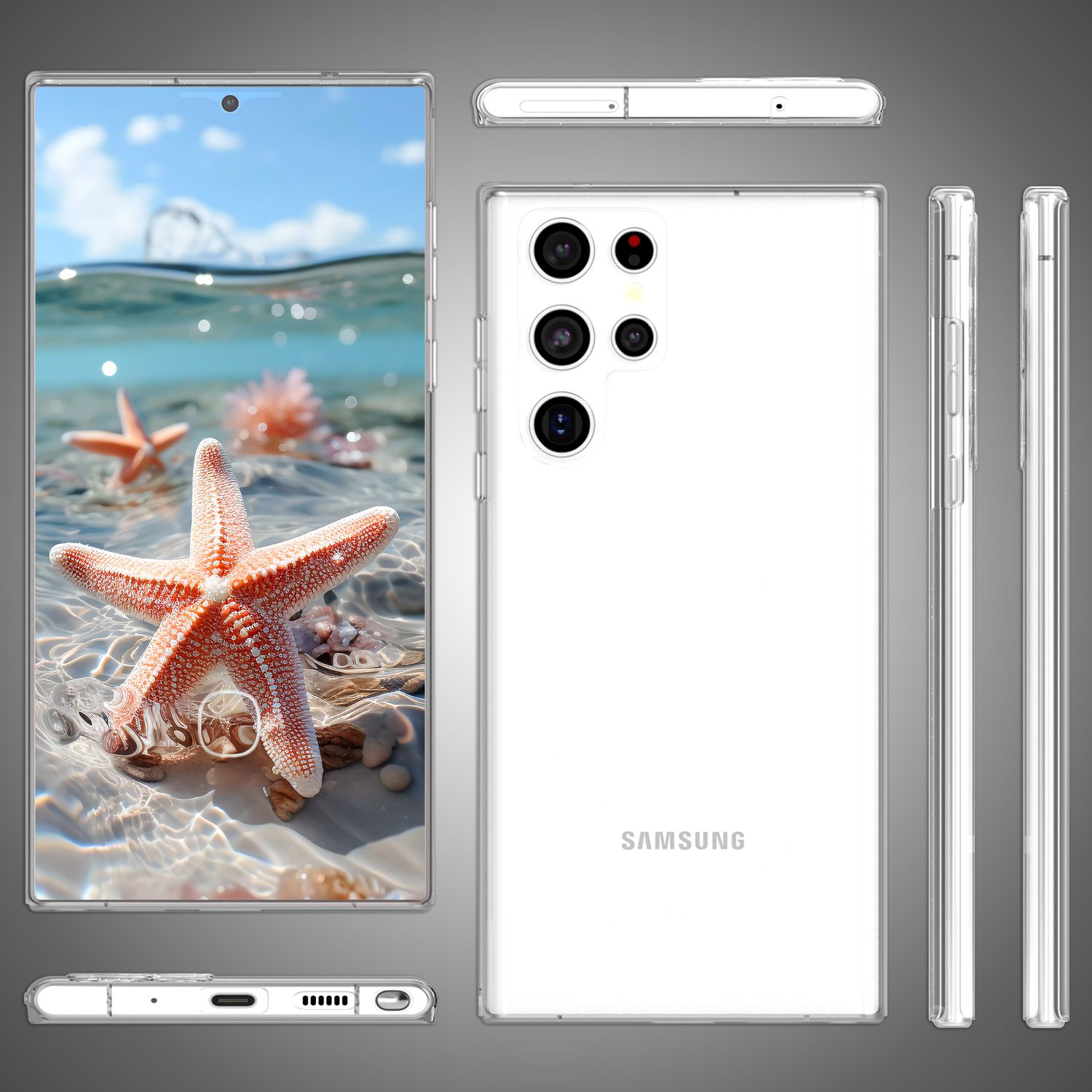 Samsung Galaxy S24 Ultra 360 Schutz Hülle - Schwarz / Durchsichtig