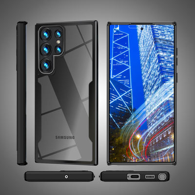 NALIA 360° Hülle für Samsung Galaxy S24 Ultra – Vergilbungsfrei & Rutschfester Matt-Rahmen – SURROUND (Full-Body Case mit Kameraschutz) – Marke aus Berlin Schwarz NALIA Protective Hülle