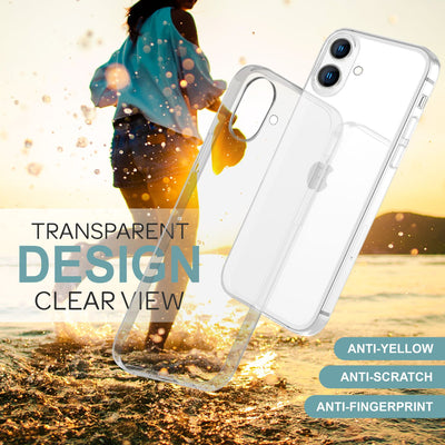 NALIA Transparente Silikonhülle für iPhone 16 Plus – Anti-Gelb & Rutschfest – GLAZE (Handyhülle Kristallklar, Schlank & Stoßfest) – Marke aus Berlin Default Title NALIA Transparente Hülle