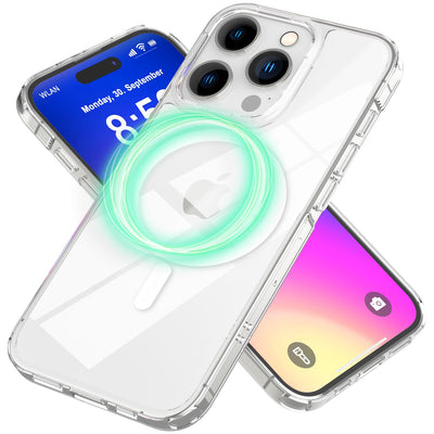 NALIA Transparentes Magnet Case für iPhone 16 Pro Max – MagPower System (MagSafe kompatibel) – LUMEX (Edle Glas-Optik, aber unzerbrechlich) – Marke aus Berlin Default Title NALIA Transparente Hülle