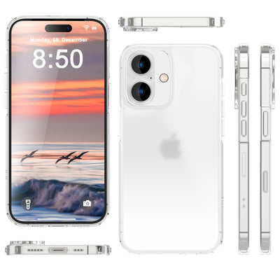NALIA Halb-Transparent Case kompatibel mit iPhone 16 Plus Hülle, Matt-Klar Schutzhülle Cover Halb-Durchsichtig Anti-Gelb Robust Anti-Fingerprint, Harte Rückseite & Silikon Rand, Dünn Slim Default Title NALIA Transparente Hülle