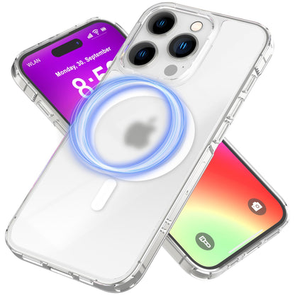 NALIA Matte MagPower Acryl Hülle für iPhone 16 Pro, mit MagSafe Ring, Semi-Transparente Anti-Fingerabdruck Handyhülle Default Title NALIA Transparente Hülle