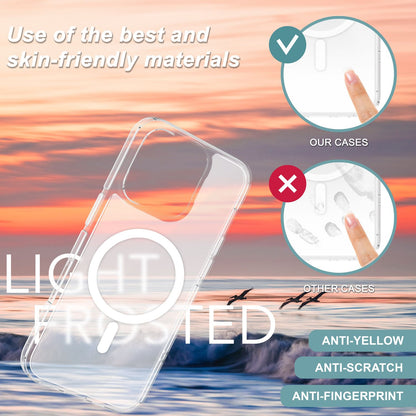NALIA Matte MagPower Acryl Hülle für iPhone 16 Pro, mit MagSafe Ring, Semi-Transparente Anti-Fingerabdruck Handyhülle Default Title NALIA Transparente Hülle