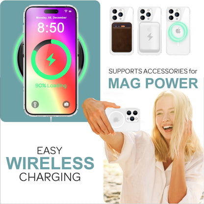 NALIA Matte MagPower Acryl Hülle für iPhone 16 Pro, mit MagSafe Ring, Semi-Transparente Anti-Fingerabdruck Handyhülle Default Title NALIA Transparente Hülle