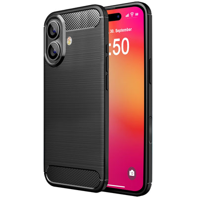 NALIA Silikonhülle für iPhone 16 – Rutschfest & Matt – VORTEX (Gebürstete Optik & Carbon Design) – Marke aus Berlin Default Title NALIA Protective Hülle